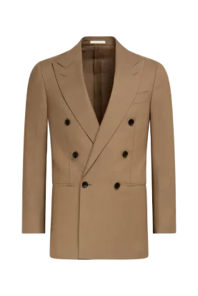 Brown Slim Fit Double Breasted Suit