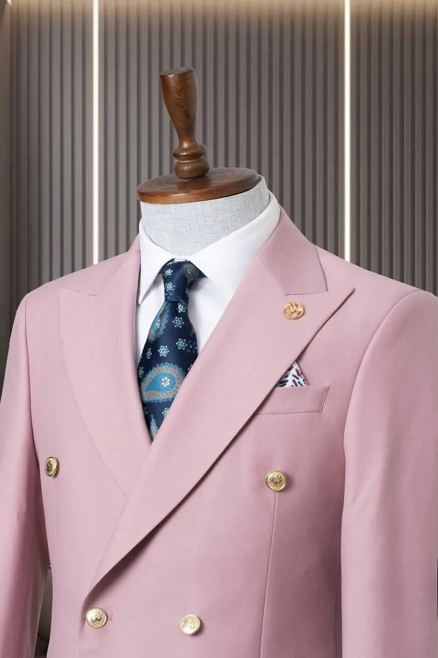 Classic Opal Pink Double Breasted Suit