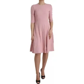 Dolce & Gabbana Pink A-line Flare Viscose Short Sleeves Dress