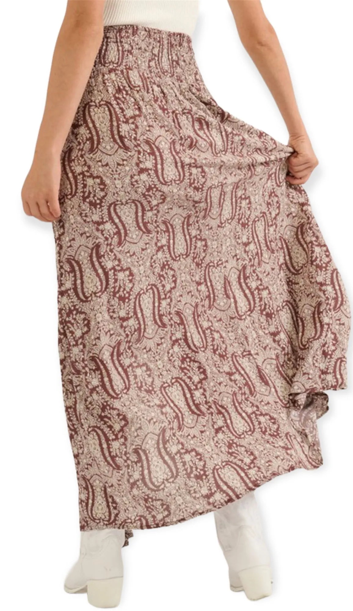 Floral Print  Woven Maxi Skirt