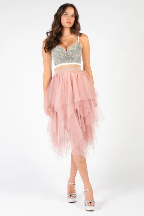 Multi Layer Tulle Midi Skirt