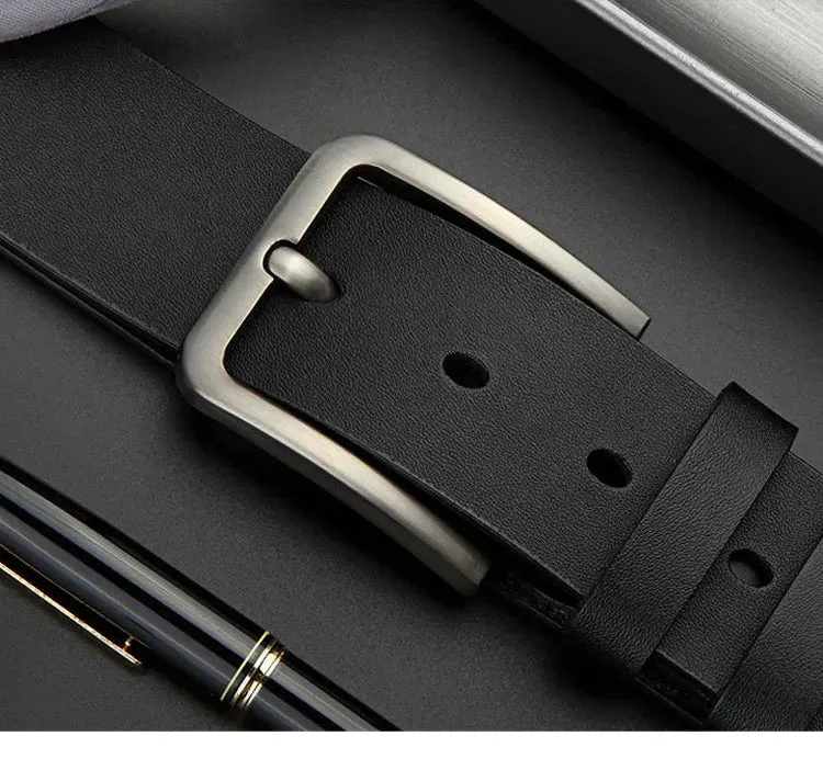 New Business Leisure Men's Alloy Square Pin Buckle Belts Male Famous Brand Luxury Designer Pu Leather Jeans Belts for Men