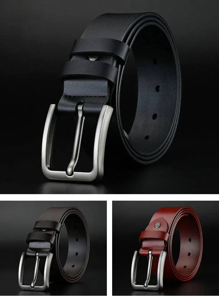 New Business Leisure Men's Alloy Square Pin Buckle Belts Male Famous Brand Luxury Designer Pu Leather Jeans Belts for Men