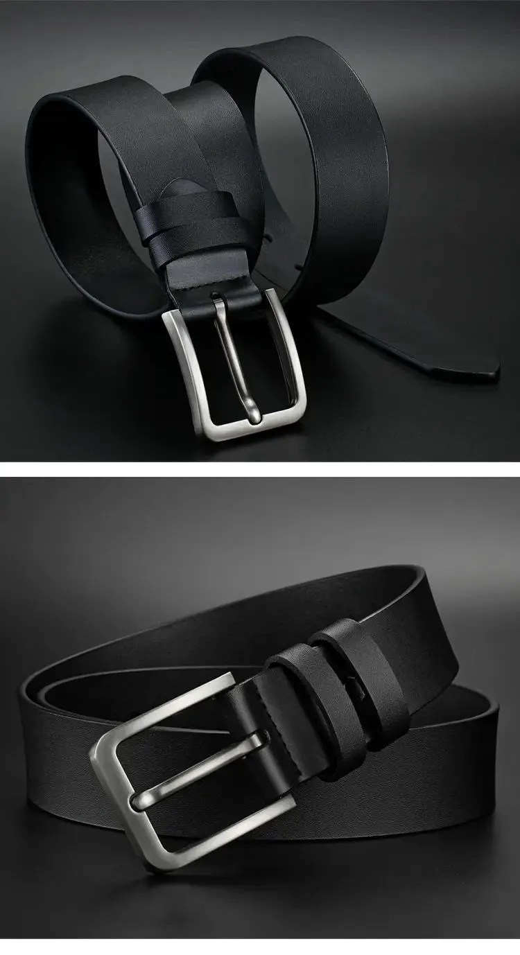 New Business Leisure Men's Alloy Square Pin Buckle Belts Male Famous Brand Luxury Designer Pu Leather Jeans Belts for Men