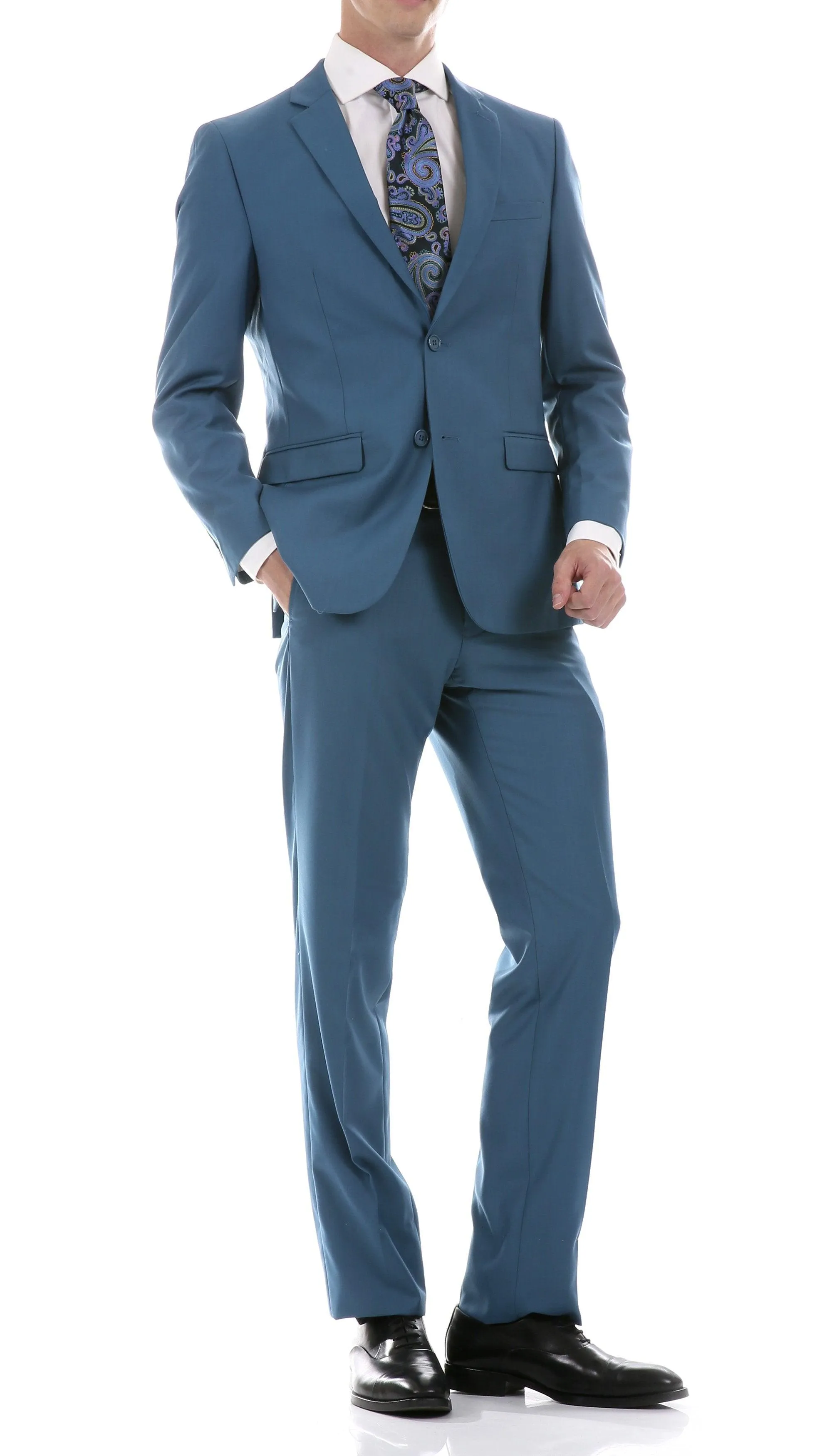 Oslo Teal Notch Lapel 2 Piece Slim Fit Suit