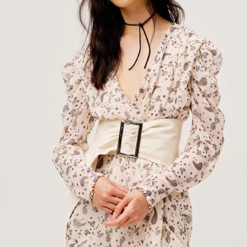 Paisley Midi Dress Sand