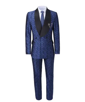 Patterned Shawl Lapel 3 Pieces Mens Suit Tuxedos (Blazer vest Pants)