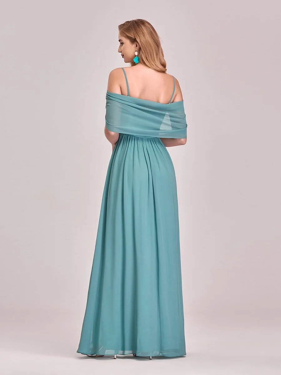 Pretty Floor Length Bridesmaid Dress with Spaghetti Straps