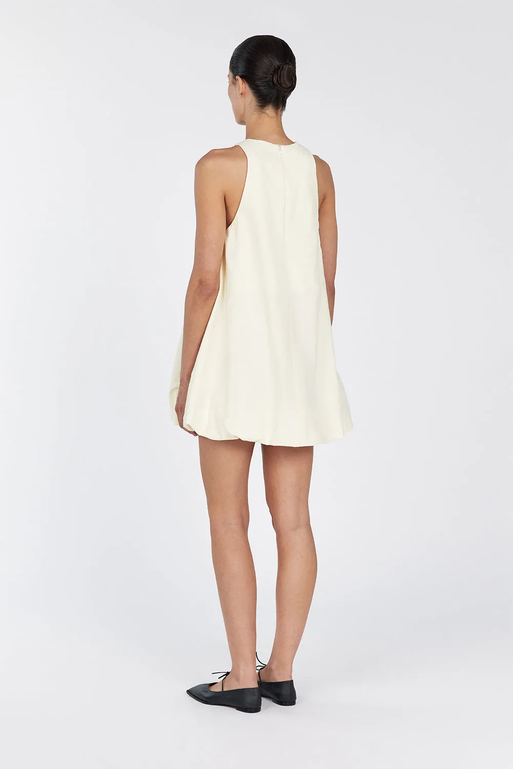 RENEE BUTTER HIGH NECK MINI DRESS