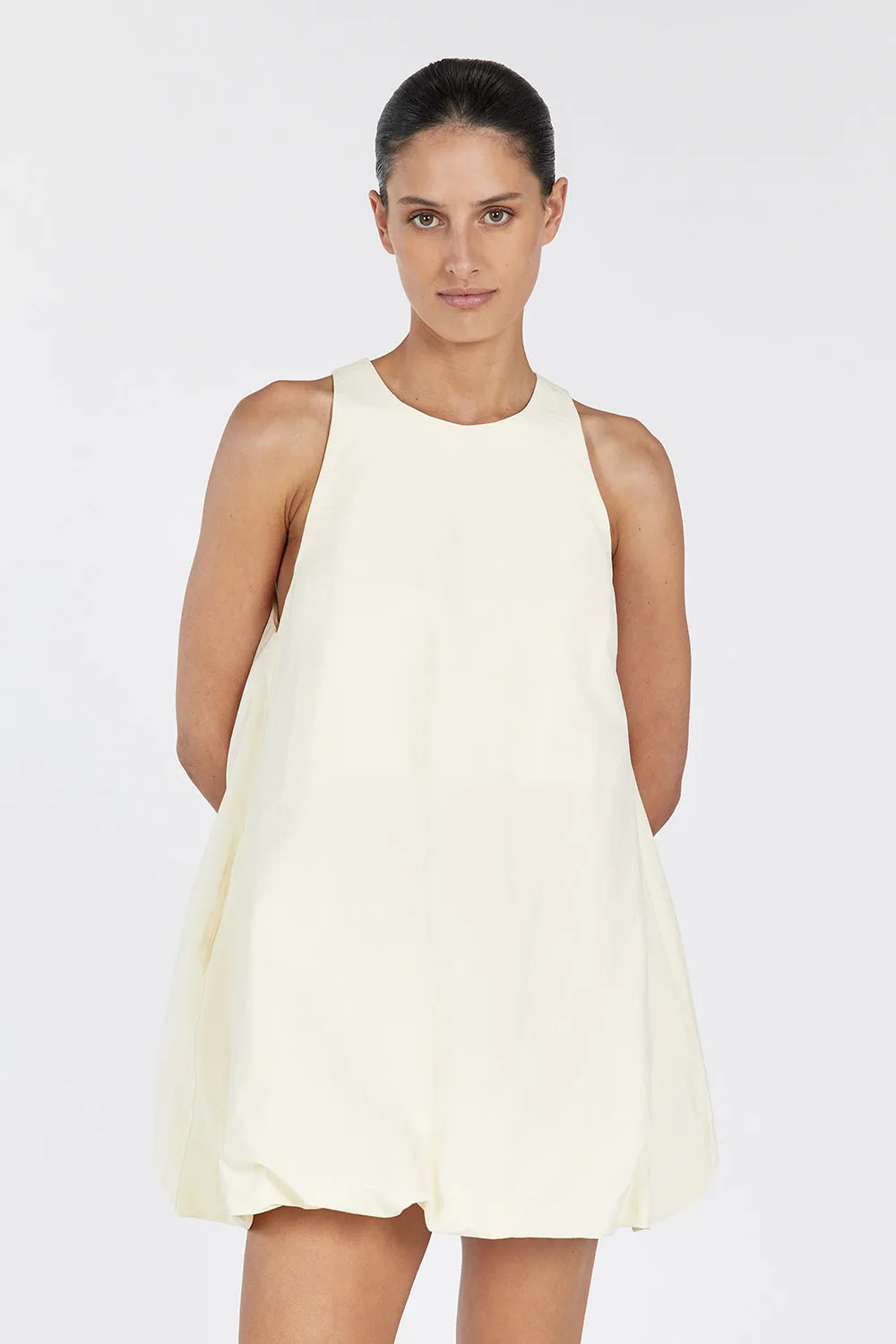 RENEE BUTTER HIGH NECK MINI DRESS