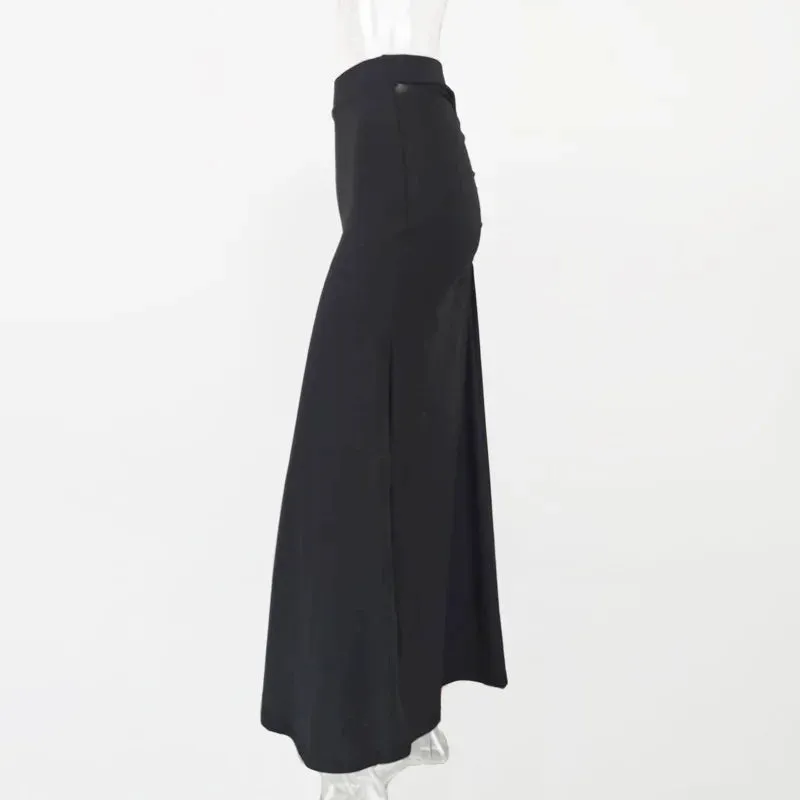 Sexy Peach Wrap Hip Pleated Skirts Summer Korean Style Slim Black Gray Long Skirts for Women Elegant Streetwear