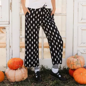 Spooky Audrey Wide Leg Pants, Ghosts