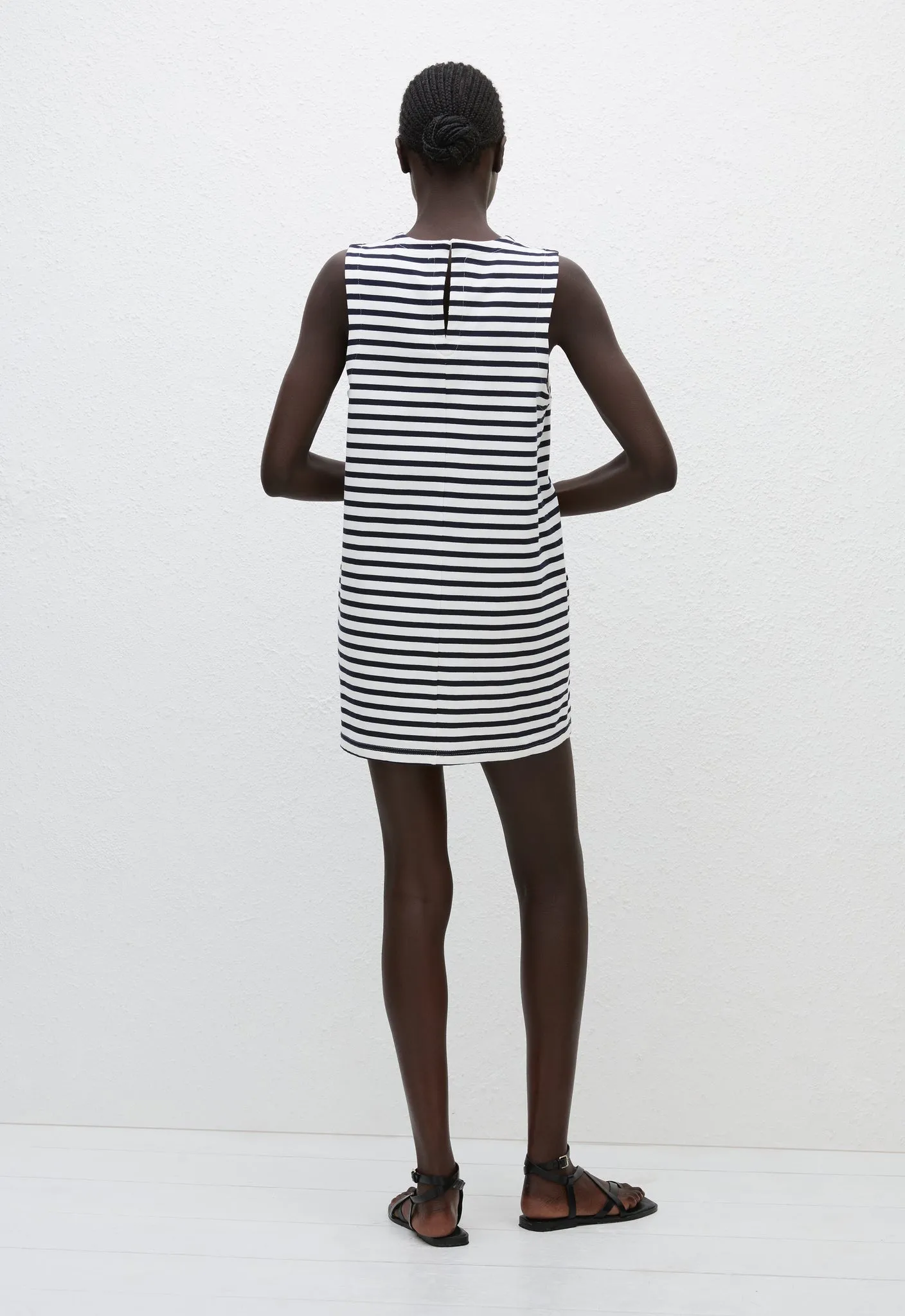 Stripe Shift Dress - Navy/White