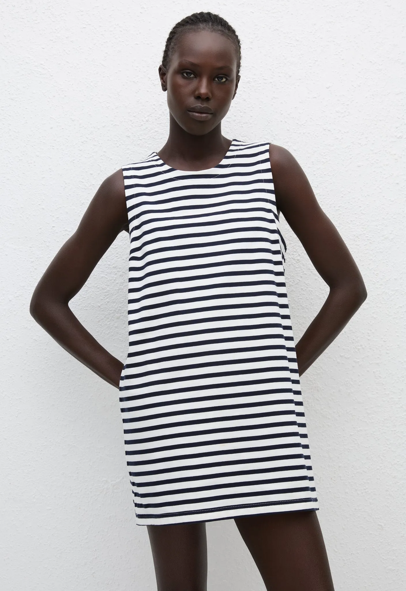 Stripe Shift Dress - Navy/White