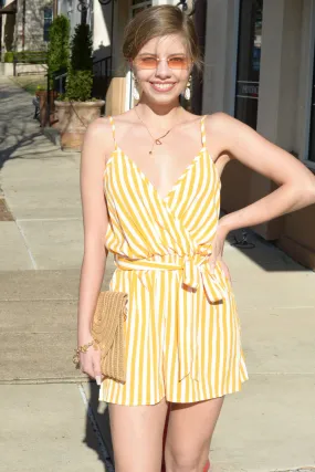 Yellow Striped Romper